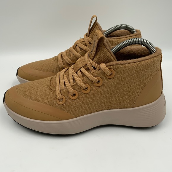 Allbirds Wool Runner-up Mizzle Tan Brown Mid Top Sneakers Womens 6.5 - Picture 3 of 9